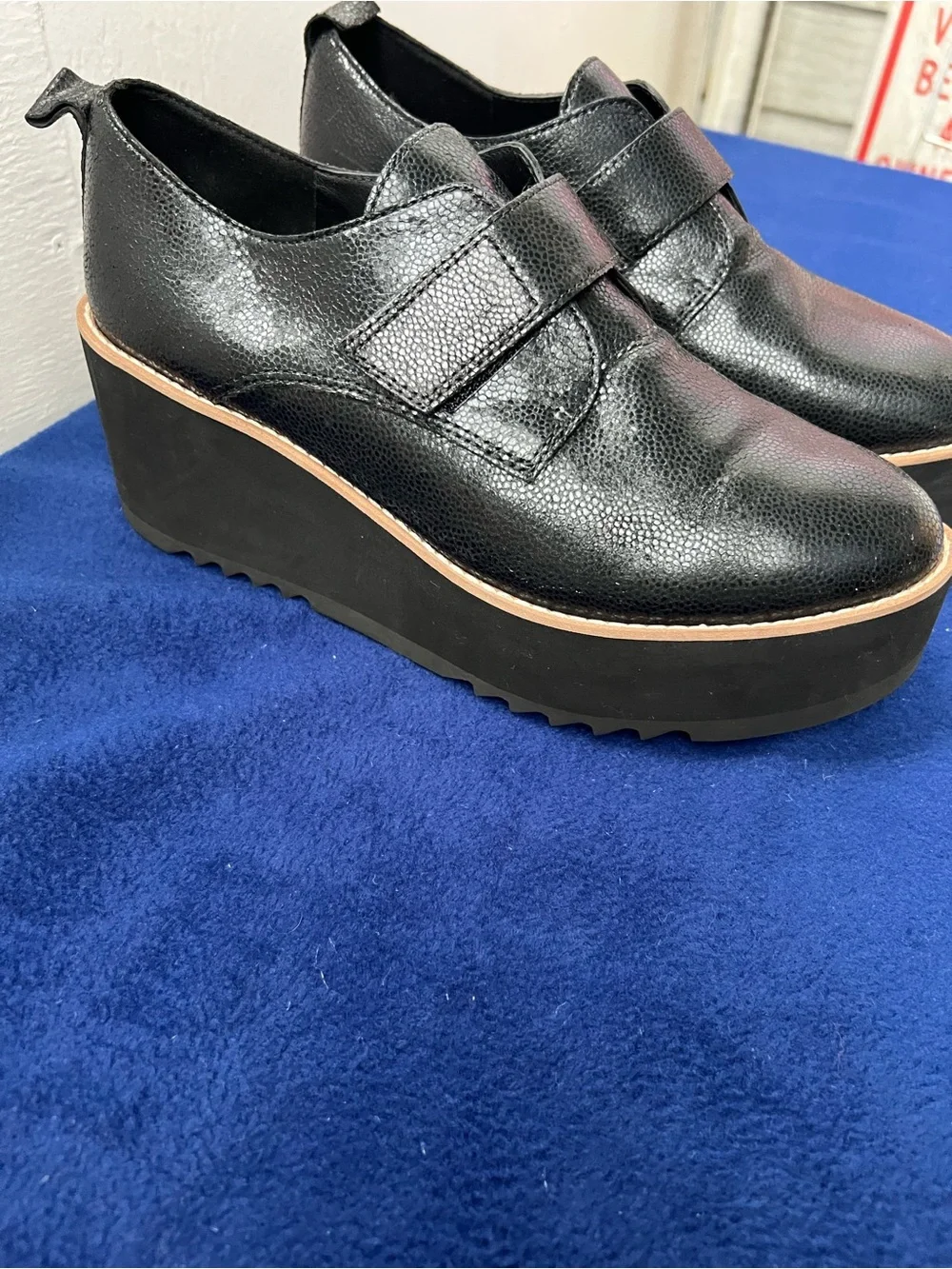 Eileen Fisher Zola Black Platform Oxfords
